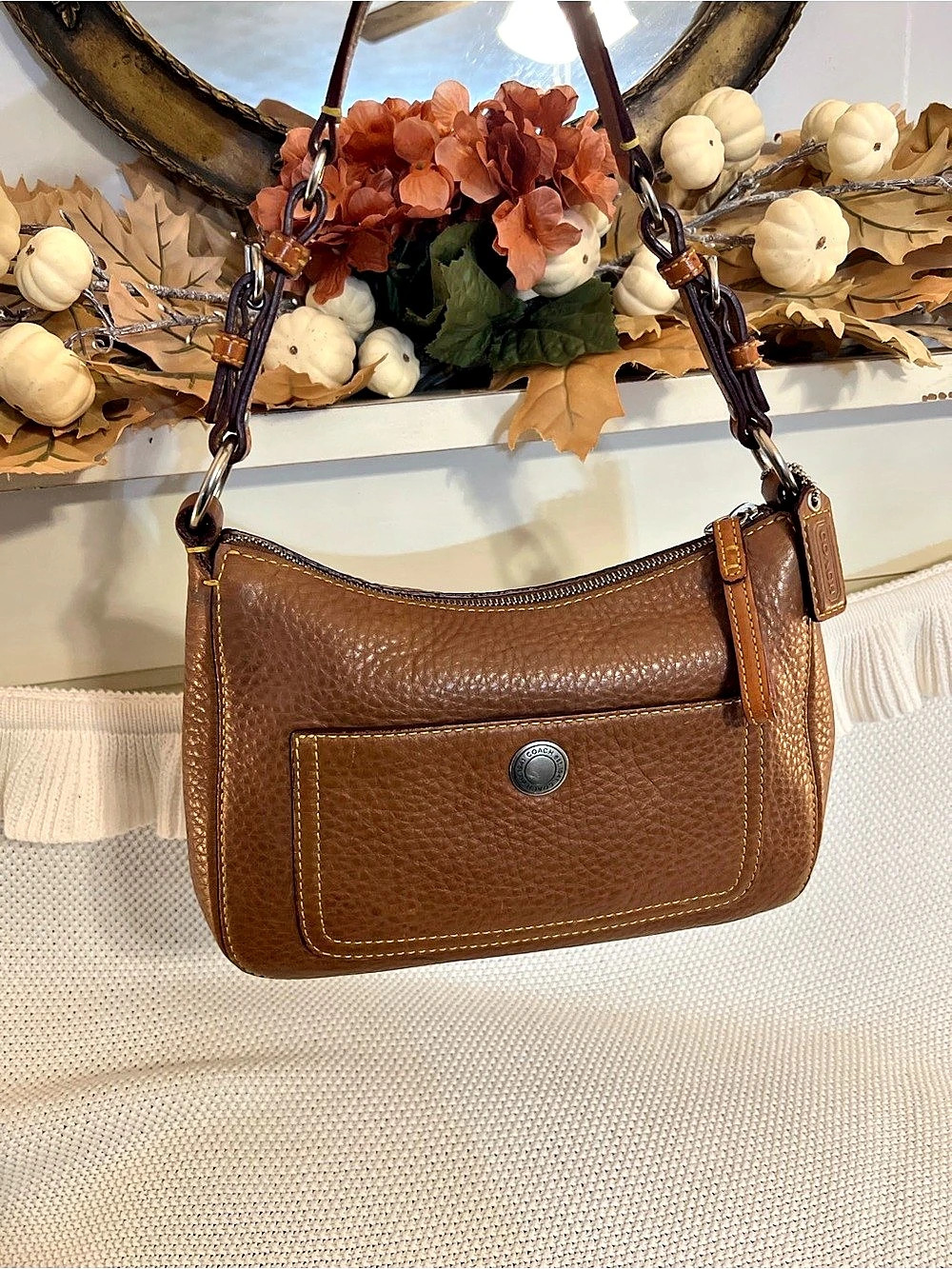 ✨ Vintage COACH Pebbled Leather Pocket Hobo Bag 🤎